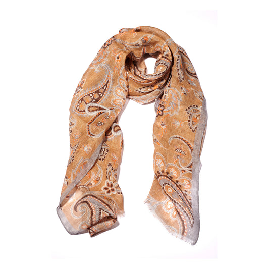 Light Brown Printed Scarf